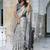 party wear cotton blend floral print saree with unstiched blouse piece_white