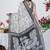 party wear cotton blend floral print saree with unstiched blouse piece_white
