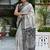 party wear cotton blend peacock print saree with unstiched blouse piece_white