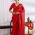 party wear silk blend zari woven saree with unstiched blouse piece_red