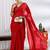 party wear silk blend zari woven saree with unstiched blouse piece_red