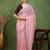 party wear silk blend crush embellished saree with unstiched blouse piece_peach pink