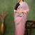 party wear silk blend crush embellished saree with unstiched blouse piece_peach pink