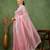 party wear silk blend crush embellished saree with unstiched blouse piece_peach pink