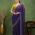 party wear silk blend crush embellished saree with unstiched blouse piece_dark purple