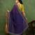 party wear silk blend crush embellished saree with unstiched blouse piece_dark purple