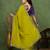 party wear silk blend crush embellished saree with unstiched blouse piece_dark lime yellow
