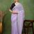 party wear silk blend crush embellished saree with unstiched blouse piece_light lavender