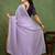 party wear silk blend crush embellished saree with unstiched blouse piece_light lavender