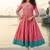 Pink  cotton with hand print light embroidered kurti