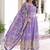 Lavender Crunchy Silk Anarkali set with Embroidery
