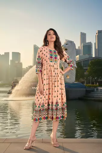 Beigr premium cotton with printed kurti