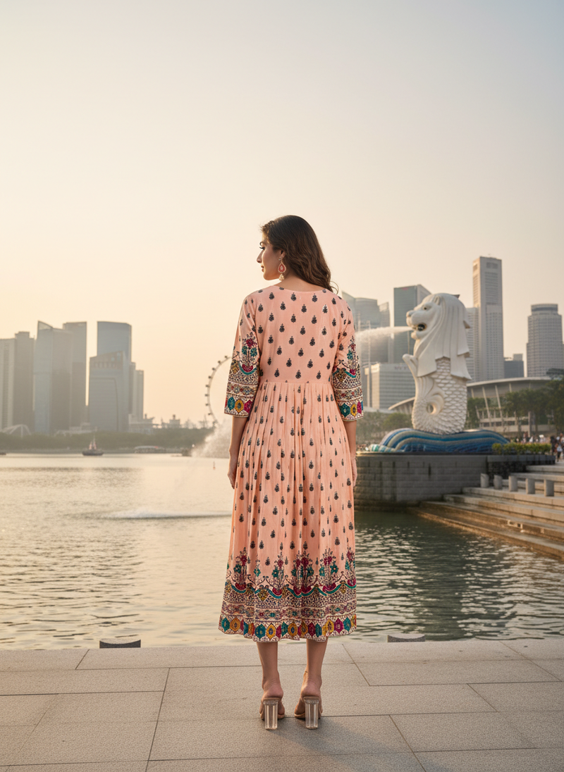 Beigr premium cotton with printed kurti