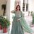 Sea Green Sequins & Thread Embroidery Gown with Dupatta