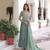 Sea Green Sequins & Thread Embroidery Gown with Dupatta