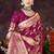 Magenta Dola Silk Saree with Traditional Zari & Multicolor Thread Work by Maharanga