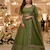 Olive green Vichitra Silk Sequin work Lehenga Set with dupatta
