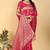 Rani Pink Dola Art Silk Saree with Rich Zari Weaving & Floral Thread Work by Maharanga