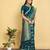 Dark Teal Dola Art Silk Saree with Traditional Zari Border and Designer Pallu by Maharanga