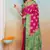 Rani Pink Dola Art Silk Saree with Zari & Thread Butta Work and Rich Green Contrast Border by Maharanga