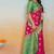 Rani Pink Dola Art Silk Saree with Zari & Thread Butta Work and Rich Green Contrast Border by Maharanga