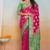 Rani Pink Dola Art Silk Saree with Zari & Thread Butta Work and Rich Green Contrast Border by Maharanga
