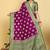 Purple Dola Art Silk Saree with Zari & Thread Woven Motifs and Green Contrast Border by Maharanga