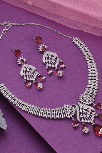 Rani color american diamond necklace set