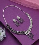 Black color american diamond necklace set