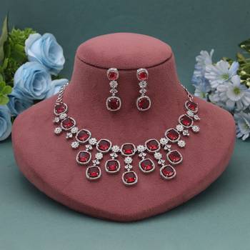 Rani color american diamond necklace set 1