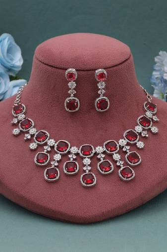 Rani color american diamond necklace set