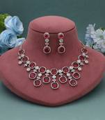 Rani color american diamond necklace set