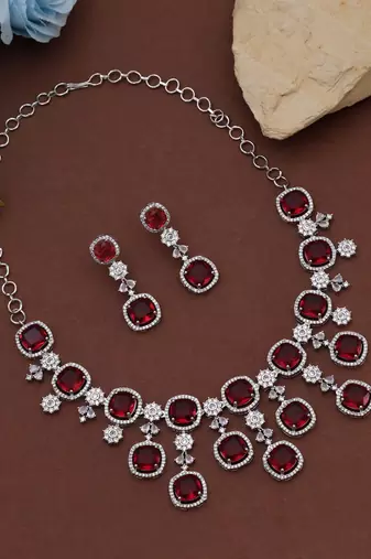 Rani color american diamond necklace set