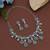 Pista green color american diamond necklace set