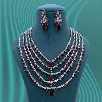 Rani color american diamond necklace set 1