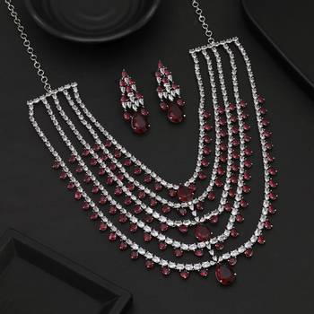 Rani color american diamond necklace set 2