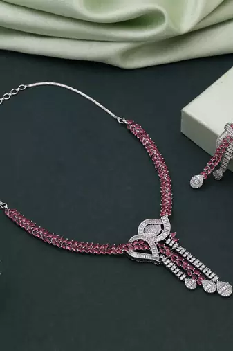 Rani color american diamond necklace set