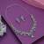 Pista green color american diamond necklace set