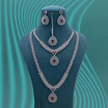 Rani color american diamond necklace set 1