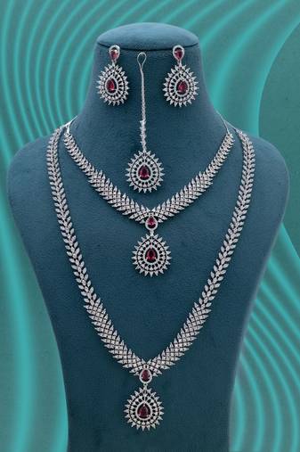 Rani color american diamond necklace set