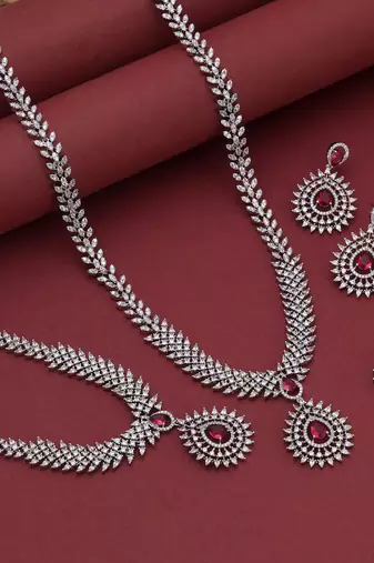 Rani color american diamond necklace set