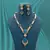 Firozi color long american diamond necklace set
