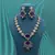 Purple color long american diamond necklace set