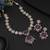 Purple color long american diamond necklace set
