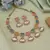 Multi color american diamond necklace set