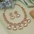 Pink color american diamond necklace set