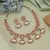 Pink color american diamond necklace set