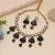 Black color american diamond necklace set