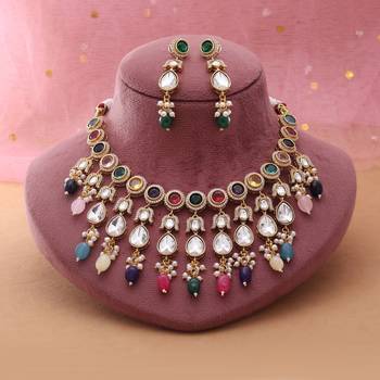 Multi color american diamond necklace set 2