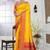 Mustard Yellow Soft Crepe Saree with Rich Zari Weaving & Red Contrast Border | Unstitched Blouse Piece B